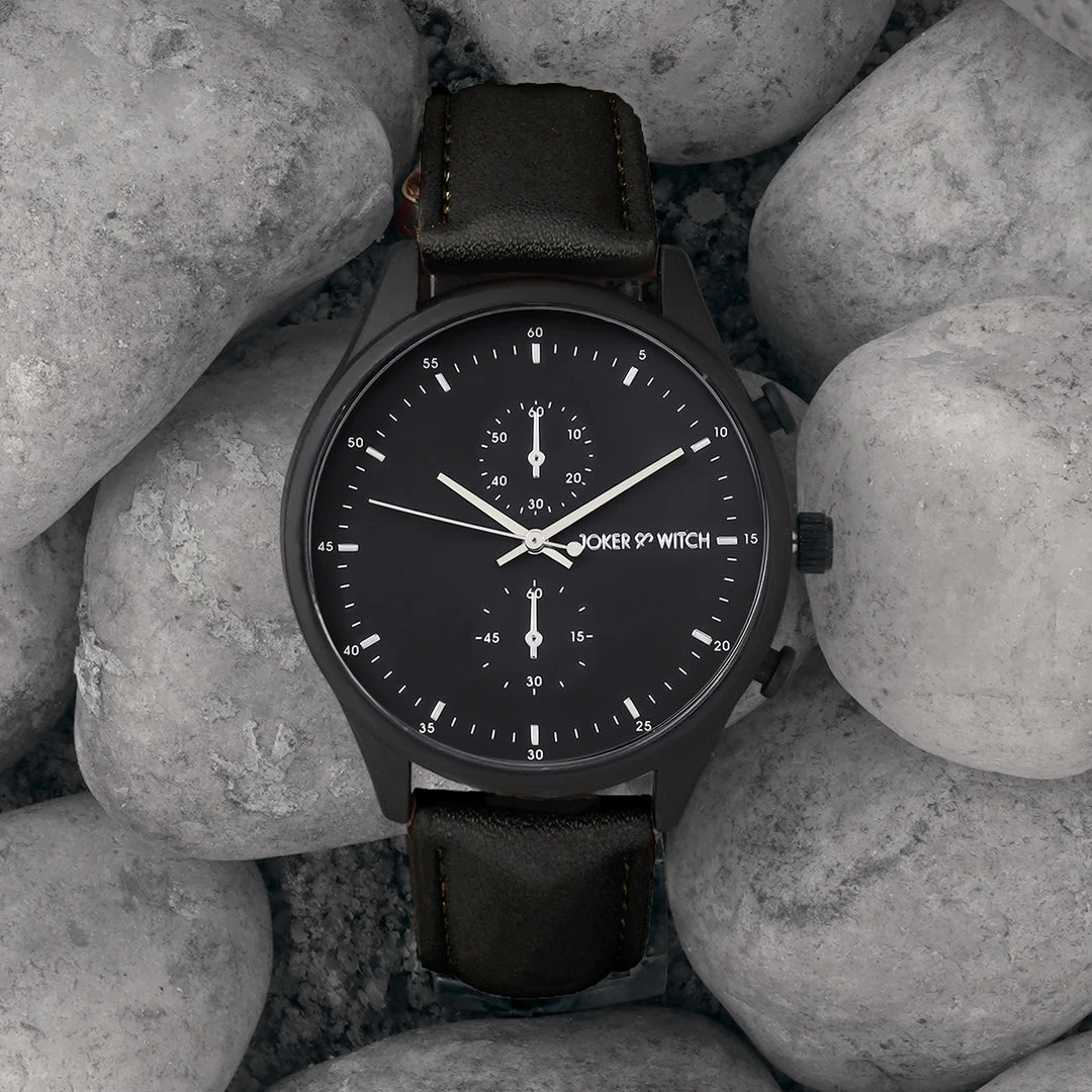 Beetle Black Large Dial PU Strap Men's Watch — photo 1