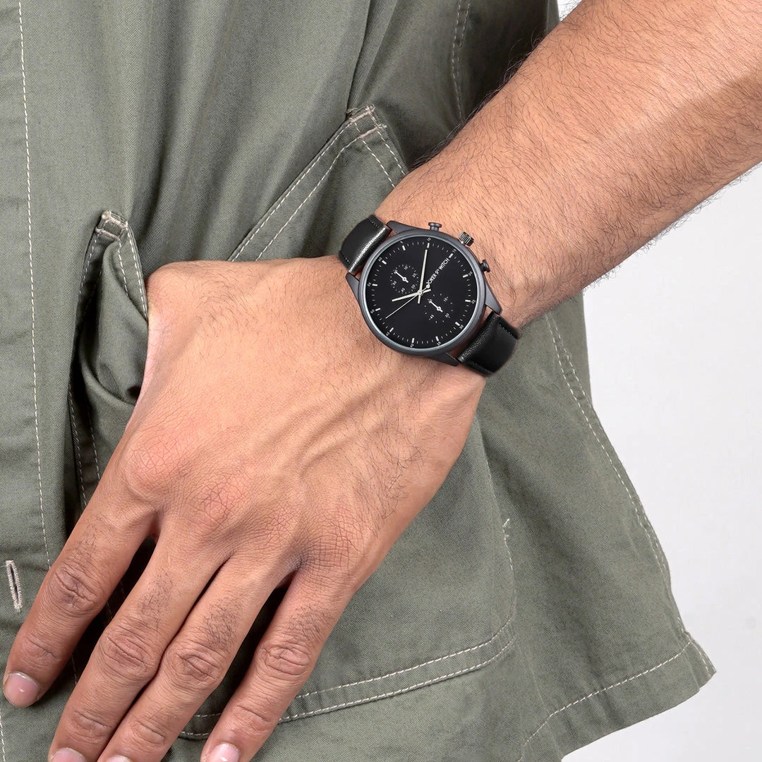Beetle Black Large Dial PU Strap Men's Watch — photo 3