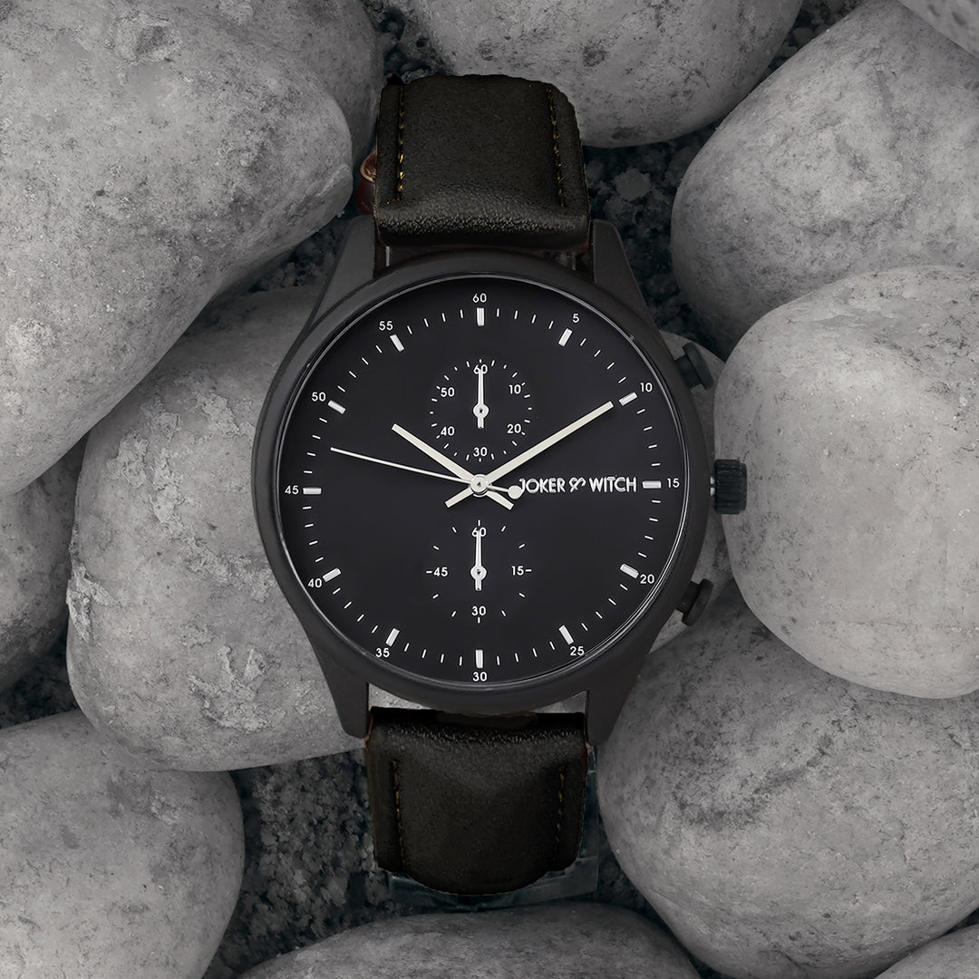 Beetle Black Large Dial PU Strap Men's Watch — photo 4