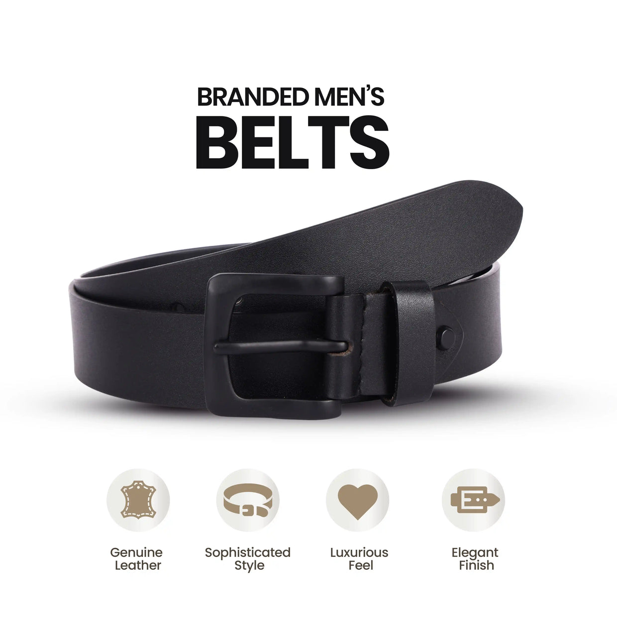 Bacca Bucci Classic Leather Belt with Metal Buckle — photo 5